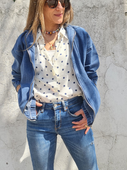 Blusa Lunares Azul