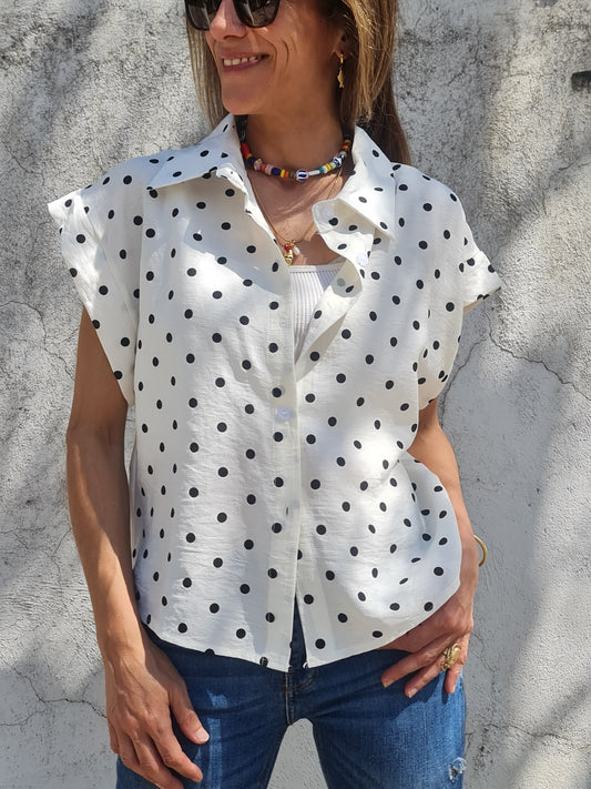Blusa Lunares Negro