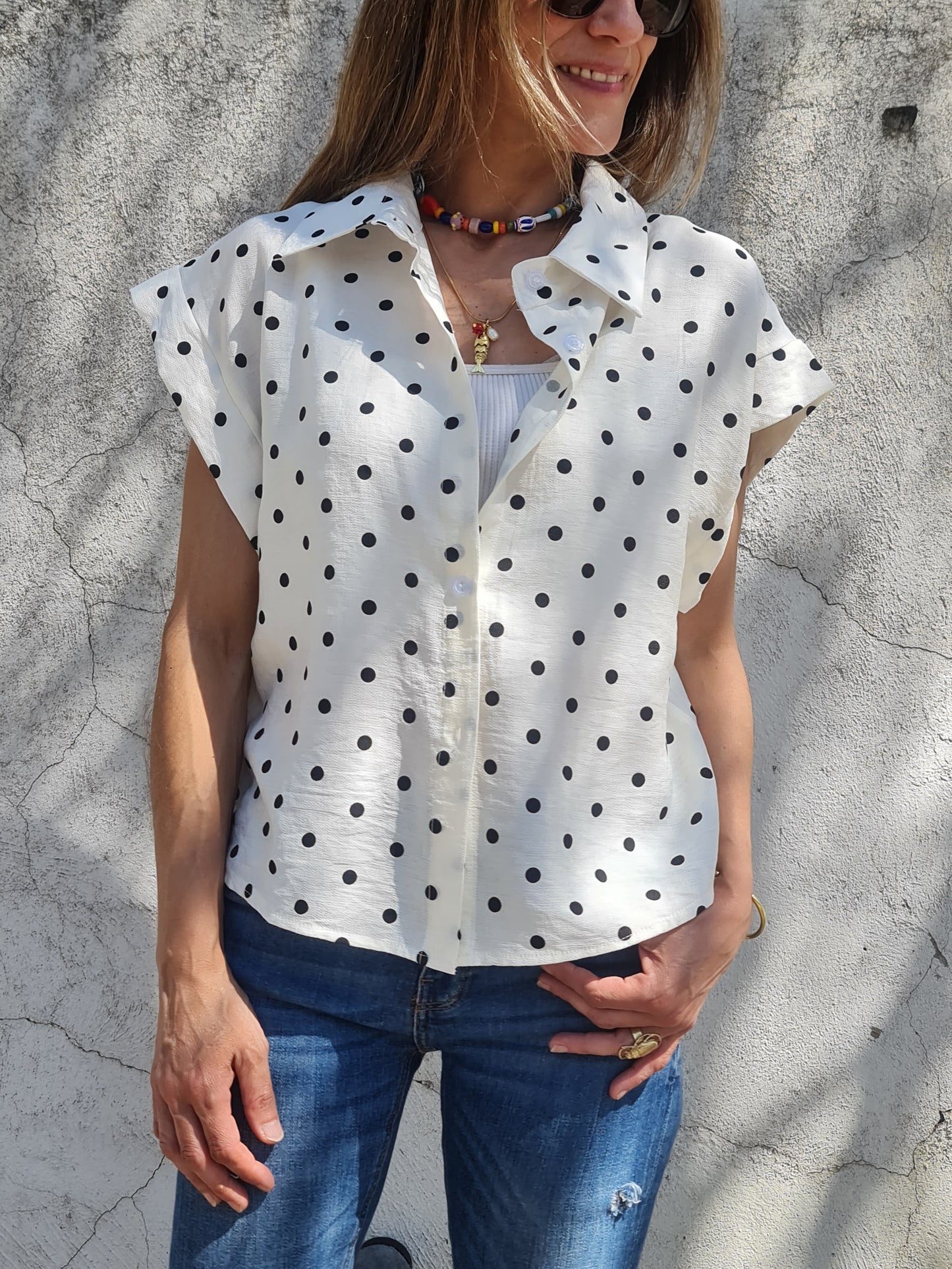 Blusa Lunares Negro