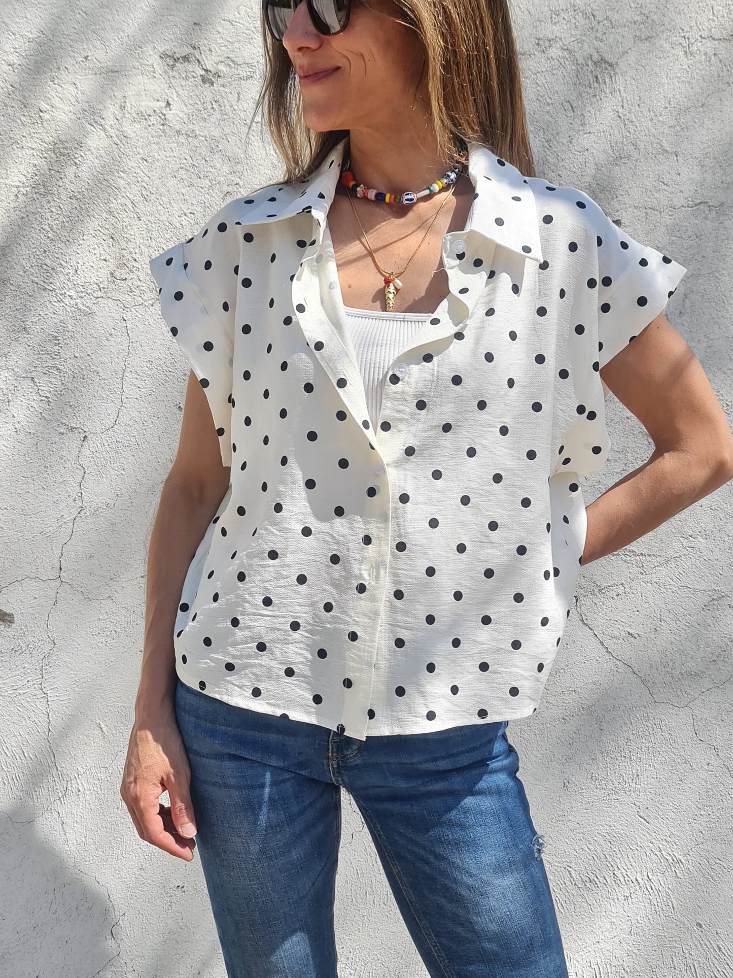 Blusa Lunares Negro