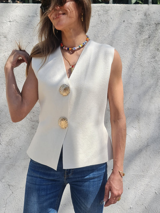 CHALECO IGNACIA CREMA -10% DCTO.