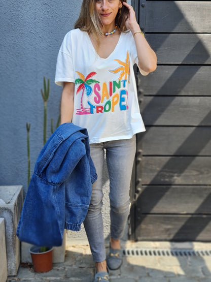 POLERA SAINT TROPEZ BLANCA -10% DCTO.