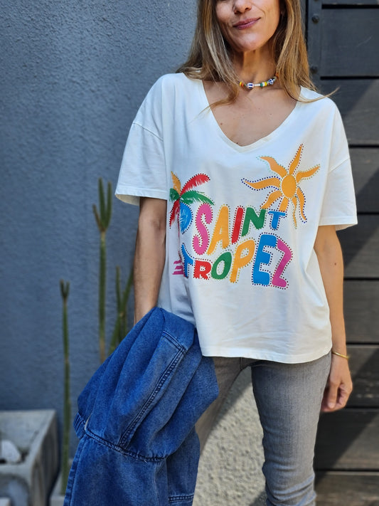 POLERA SAINT TROPEZ BLANCA -10% DCTO.