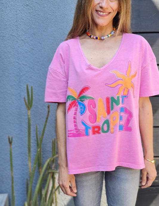POLERA SAINT TROPEZ FUCSIA -10% DCTO.