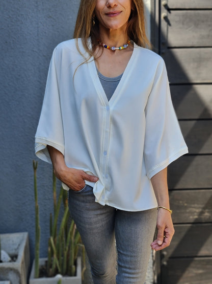 BLUSA / TAPADO  ROSARIO BLANCO 10% DE DCTO.