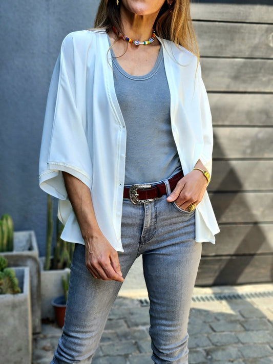 BLUSA / TAPADO  ROSARIO BLANCO 10% DE DCTO.
