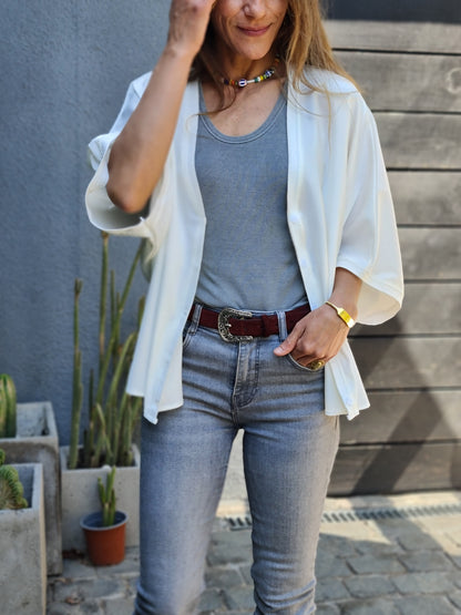 BLUSA / TAPADO  ROSARIO BLANCO 10% DE DCTO.