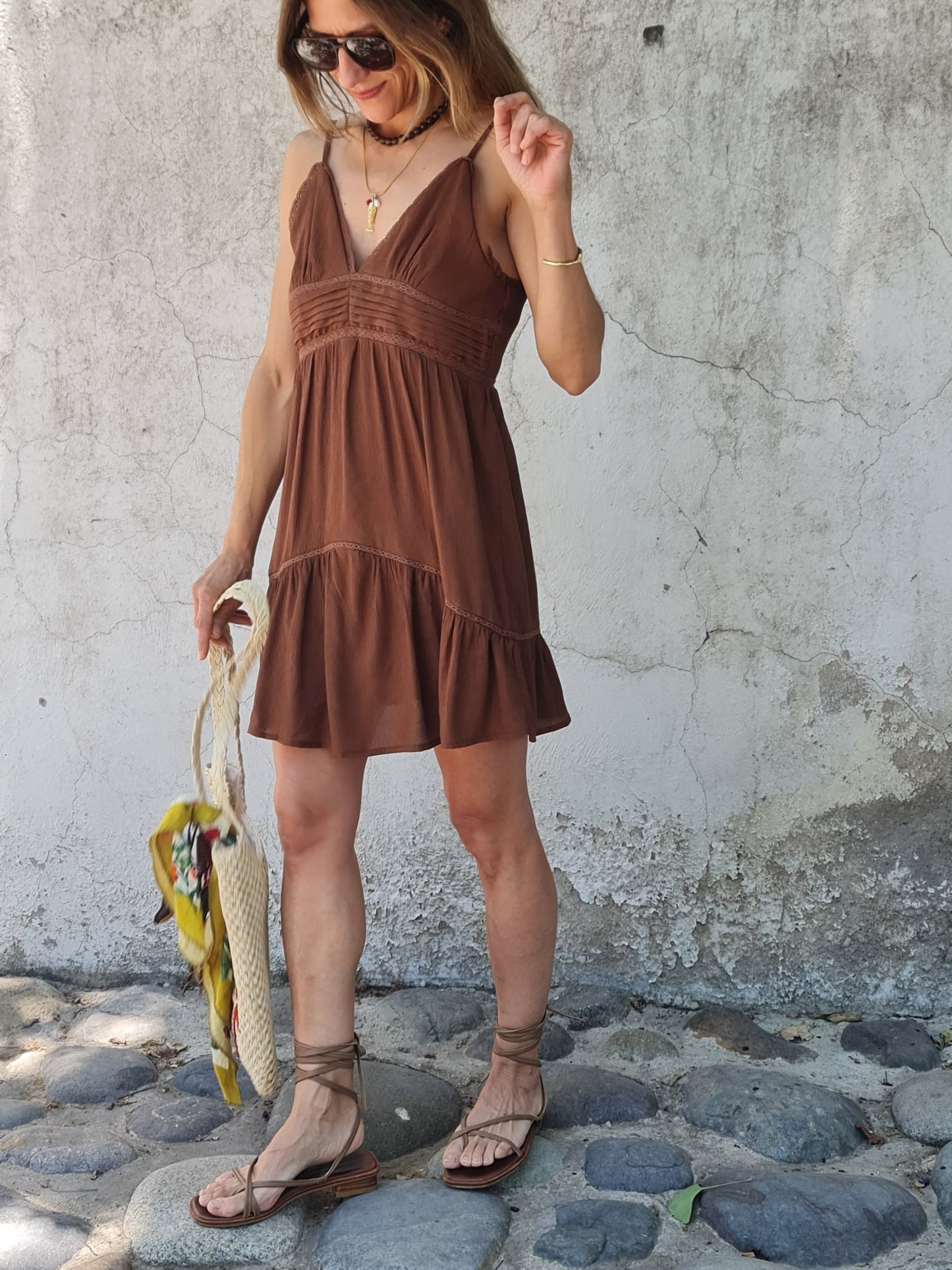 VESTIDO DOMINGA CHOCOLATE -50% DCTO.