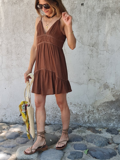 VESTIDO DOMINGA CHOCOLATE -50% DCTO.