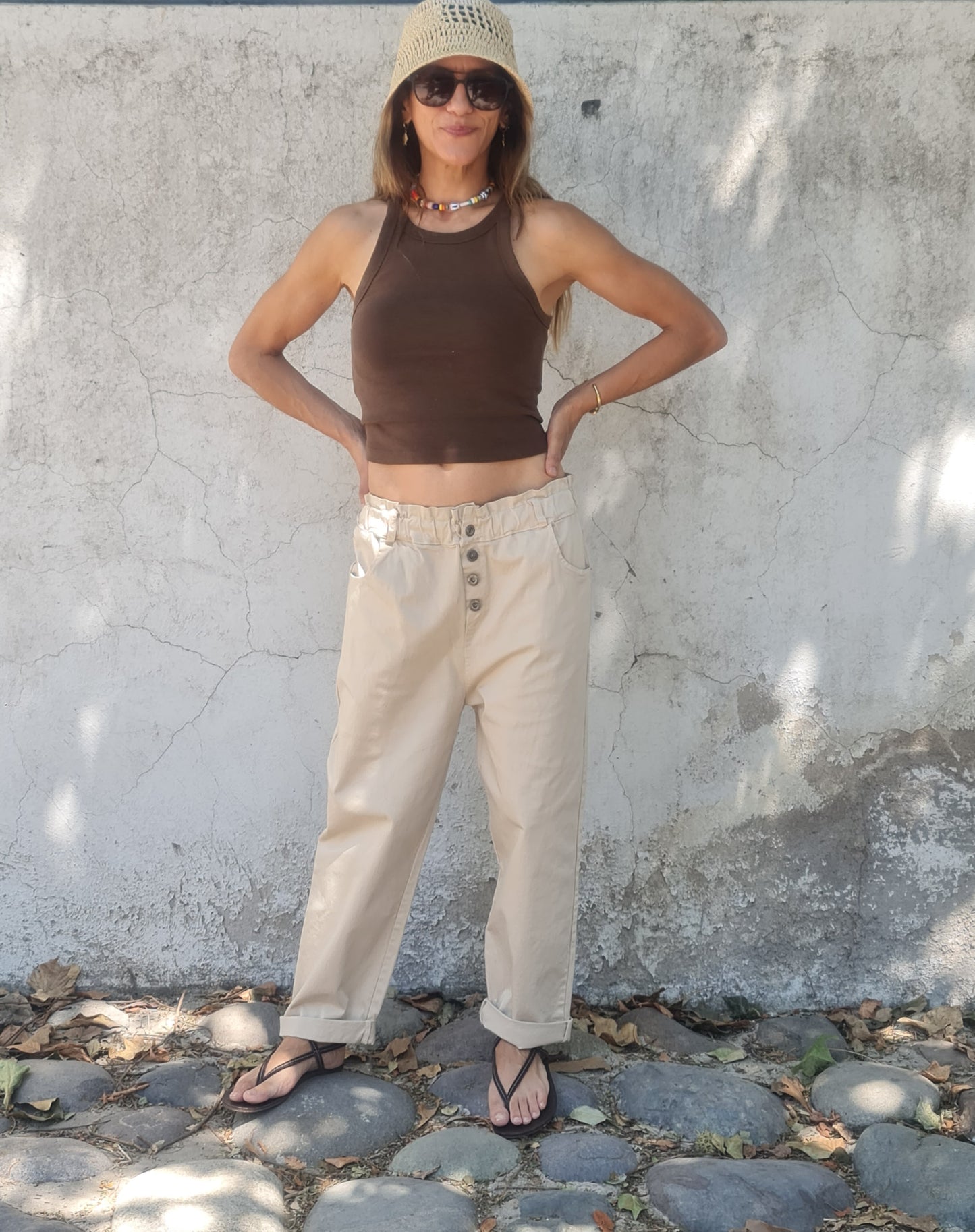 PANTALON INES BEIGE-30% DCTO.