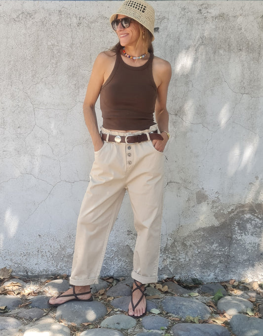 PANTALON INES BEIGE-30% DCTO.