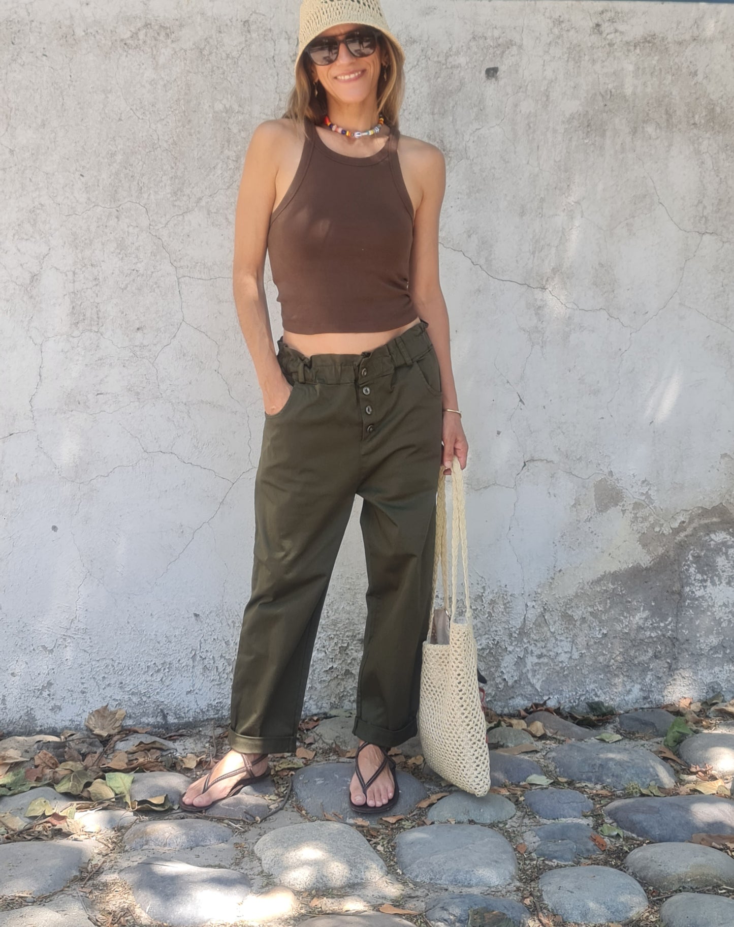 PANTALON INES VERDE MUSGO -30% DCTO.