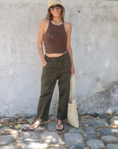 PANTALON INES VERDE MUSGO -30% DCTO.