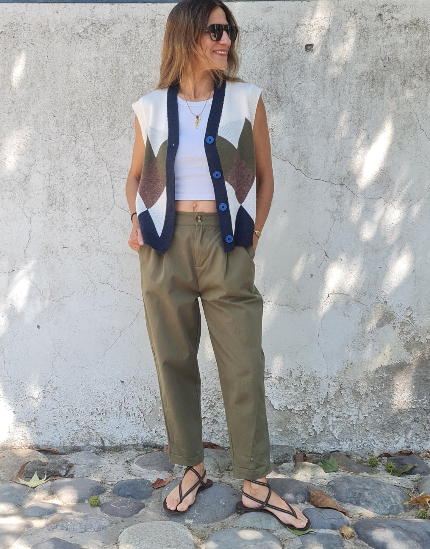 CHALECO ROMBO AZUL -30% DCTO.