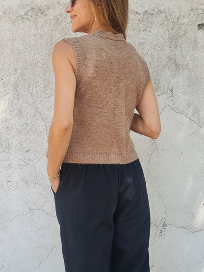 CHALECO SOFIA CAMEL- 25% DCTO.
