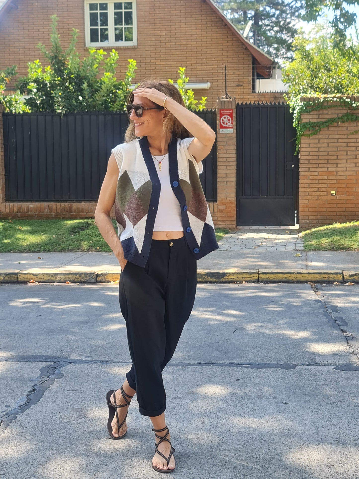 CHALECO ROMBO AZUL -30% DCTO.