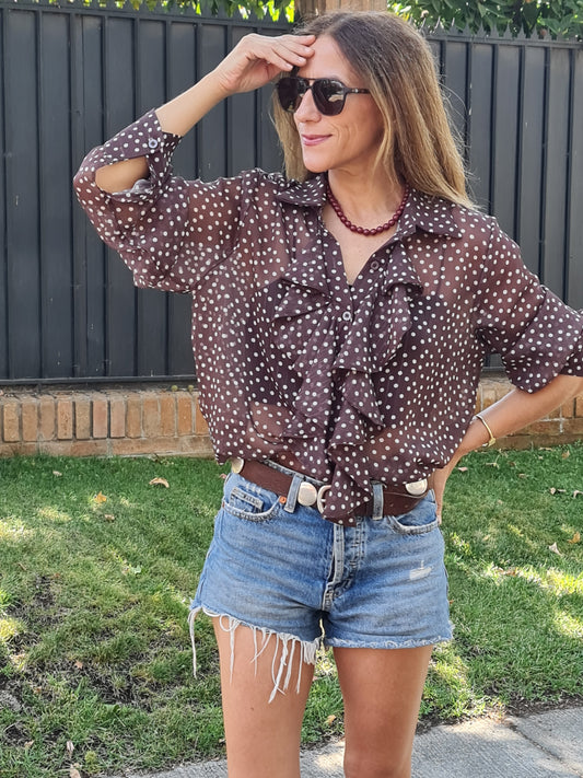 BLUSA TAMARA CAFÉ -20% DCTO.