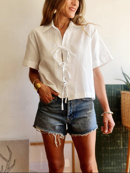 BLUSA NATALIA BLANCA. - Quemepongo