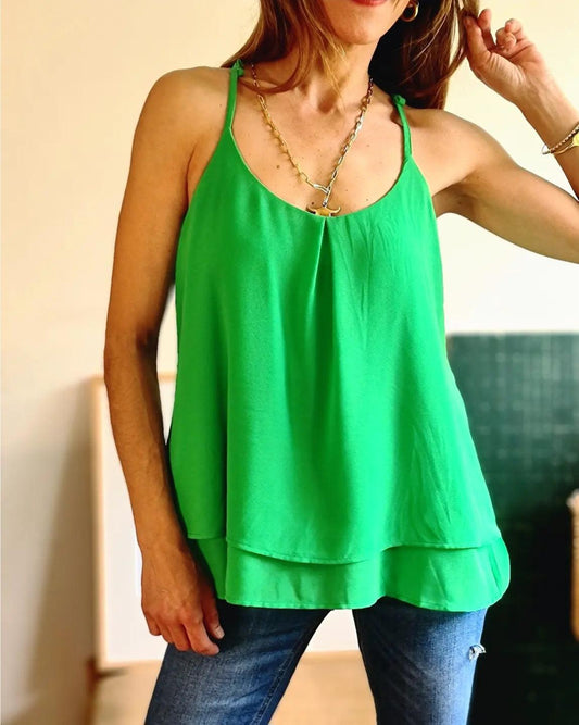 BLUSA BEA GAZA VERDE -70% DE DCTO. - Quemepongo