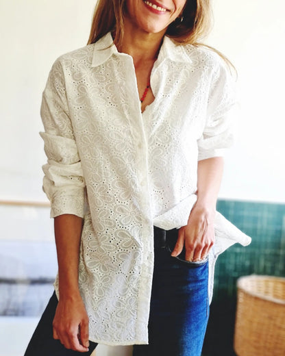 Blusa Broderie Blanca. - Quemepongotienda