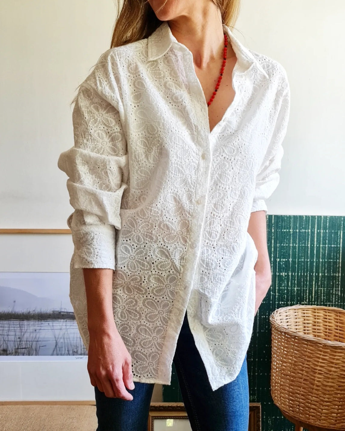 Blusa Broderie Blanca. - Quemepongotienda