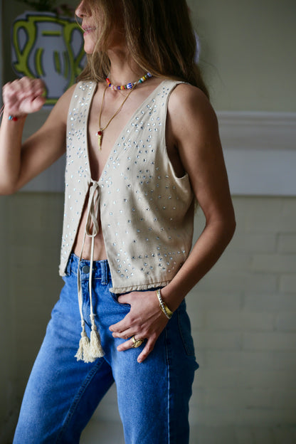 GILLET LINO BRILLO BEIGE -40% DE DCTO.