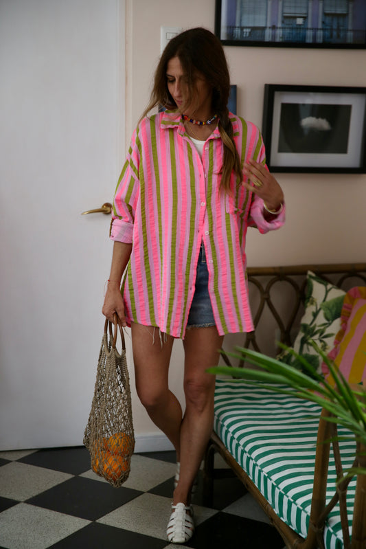 BLUSA AMAPOLA FUCSIA/ VERDE