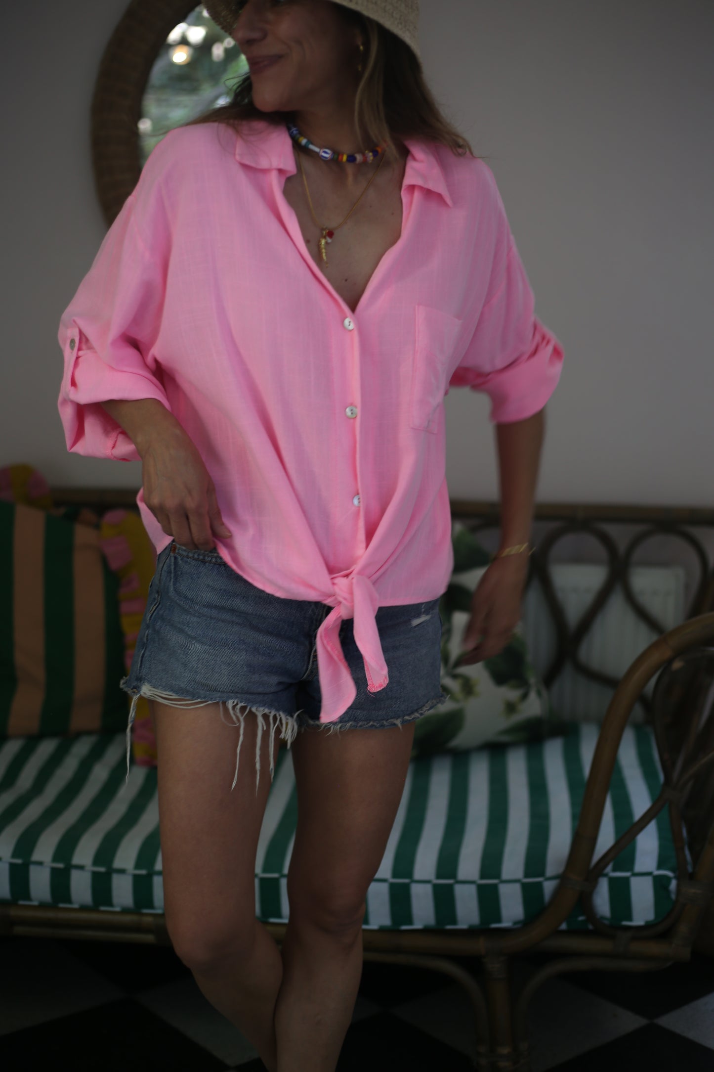 BLUSA FRANCESCA ROSADA FLUOR-15%DCTO.