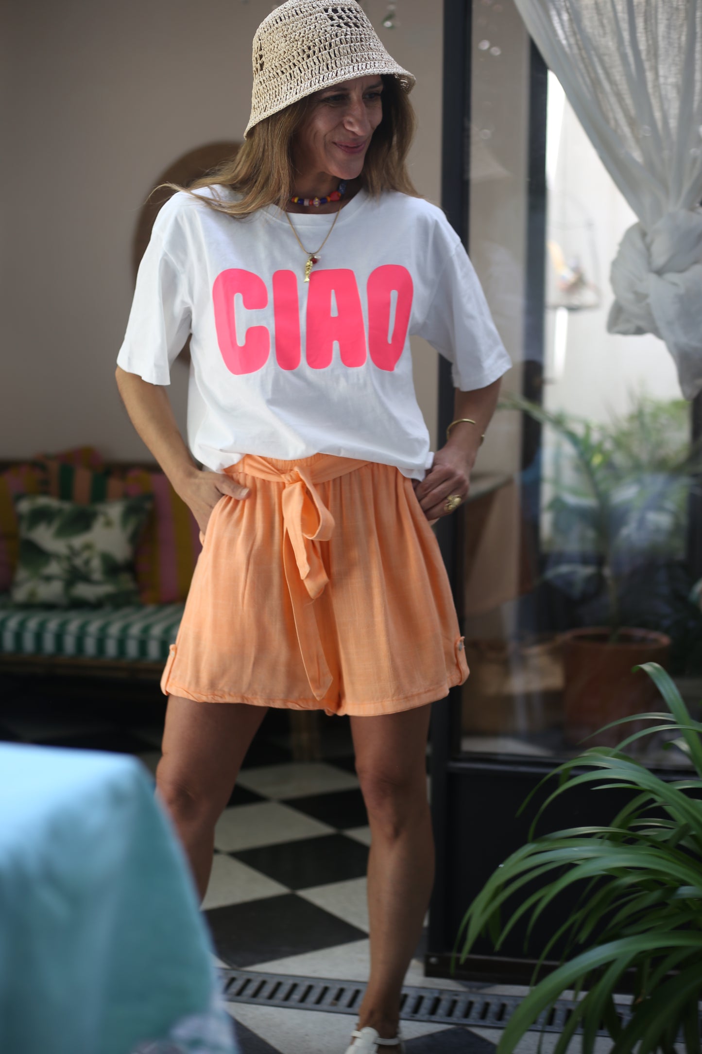 SHORT FRANCESCA NARANJO FLUOR-15%DCTO.