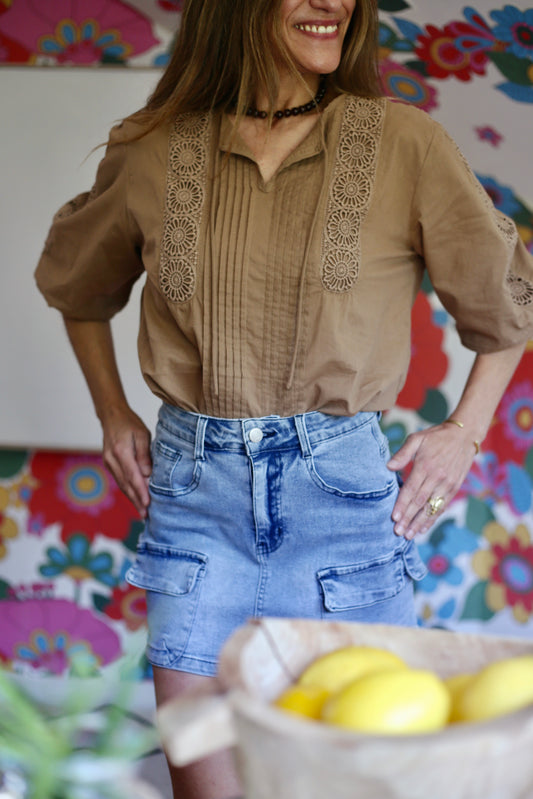 BLUSA PELAYA CHOCOLATE SUAVE-10%DCTO.