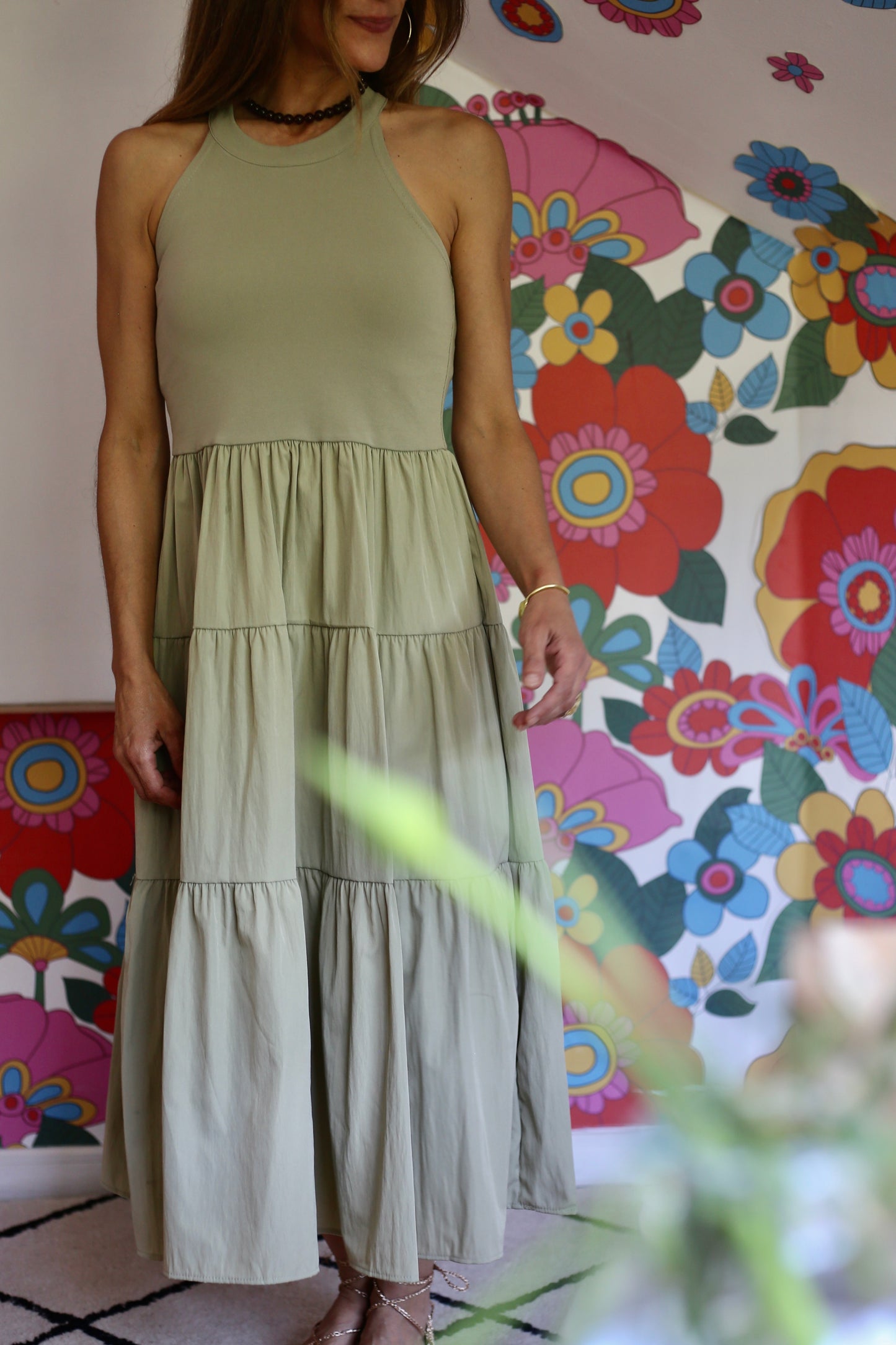 VESTIDO TAMARA VERDE SUAVE-15%DCTO.