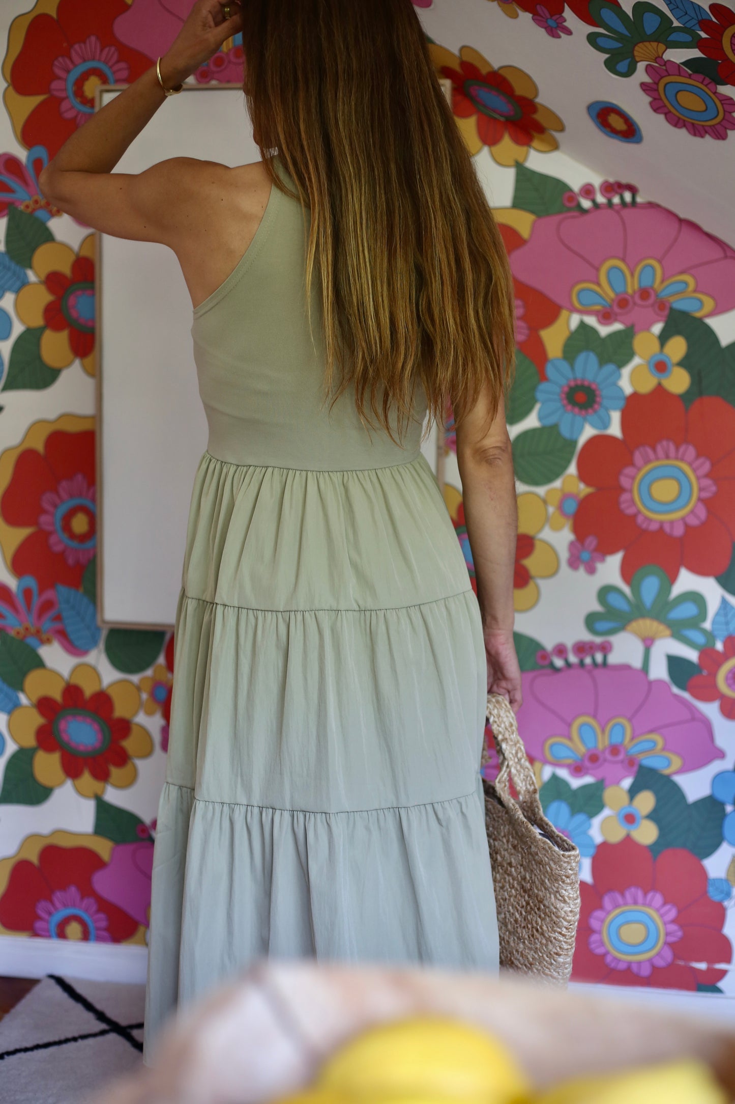 VESTIDO TAMARA VERDE SUAVE-15%DCTO.