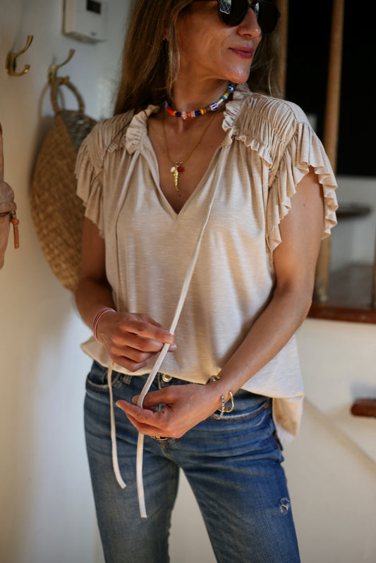 POLERA AMPARO BEIGE.