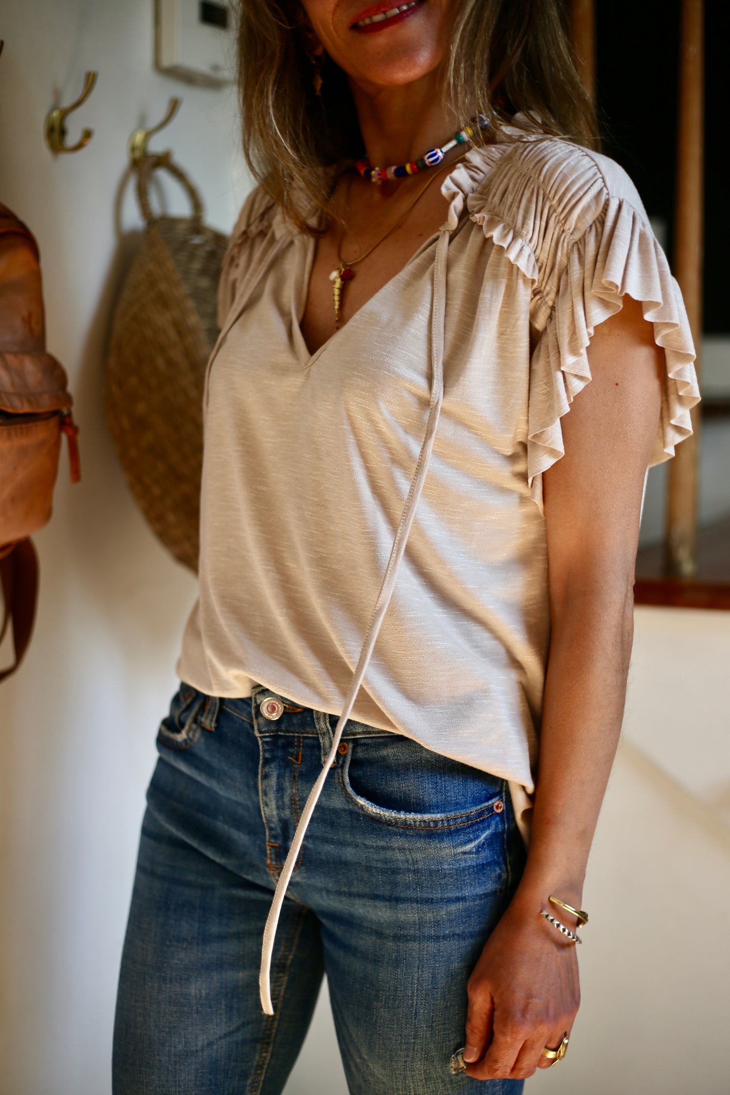 POLERA AMPARO BEIGE.
