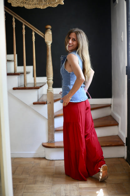 PANTALON AMPARO ROJO ITALIANO -15% DCTO.