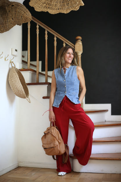 PANTALON AMPARO ROJO ITALIANO -15% DCTO.