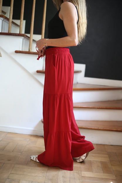 PANTALON AMPARO ROJO ITALIANO -15% DCTO.