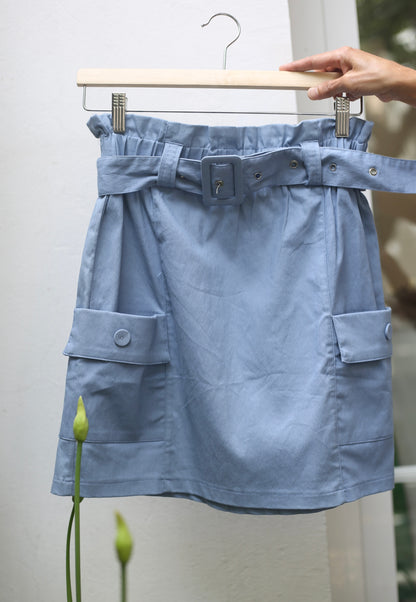 MINI GABARDINA CELESTE-55% DCTO.