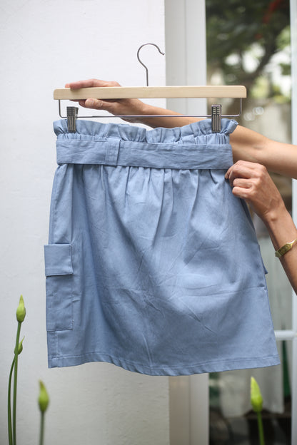 MINI GABARDINA CELESTE-55% DCTO.