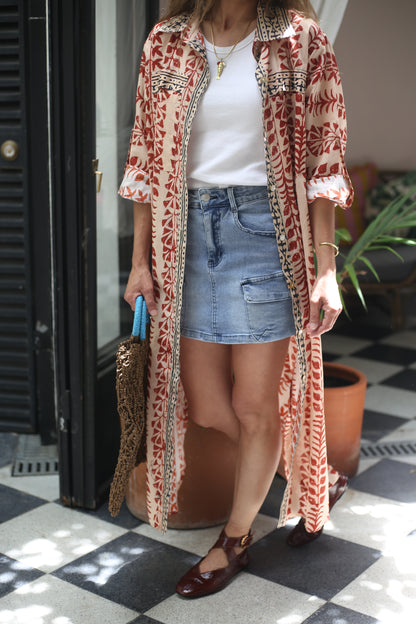 VESTIDO /TAPADO MONI TERRACOTA -20% DCTO.