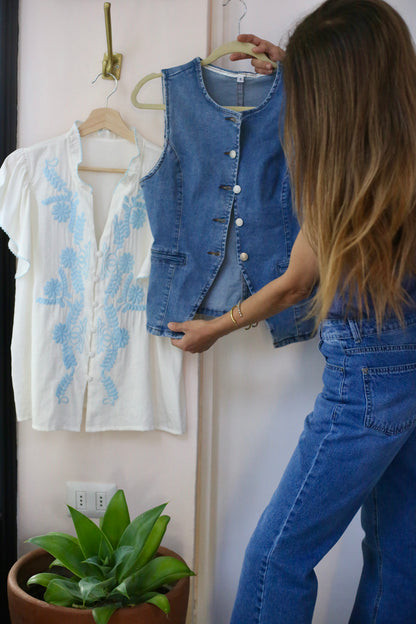 BLUSA ANGELITA CELESTE.