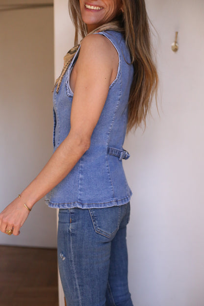 GILLET LUCIA JEANS CELESTE.