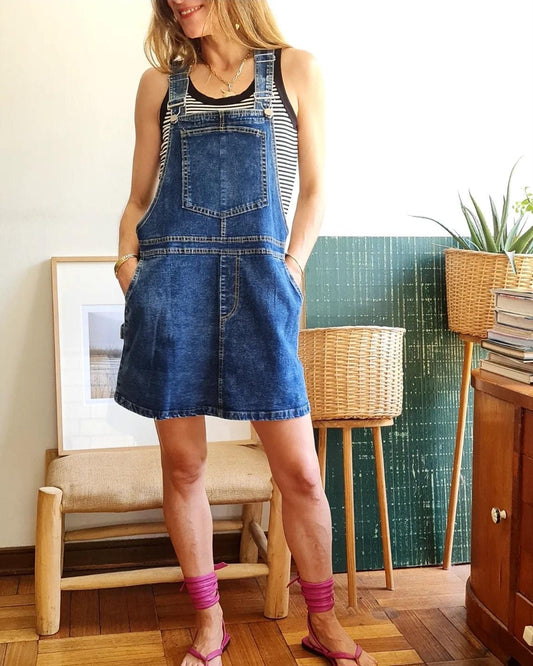 JARDINERA JEANS AZUL -15% DE DCTO. - Quemepongo