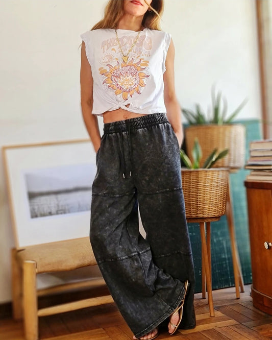 PANTALON ALGODON GRIS DESGASTADO -10% DE DCTO.