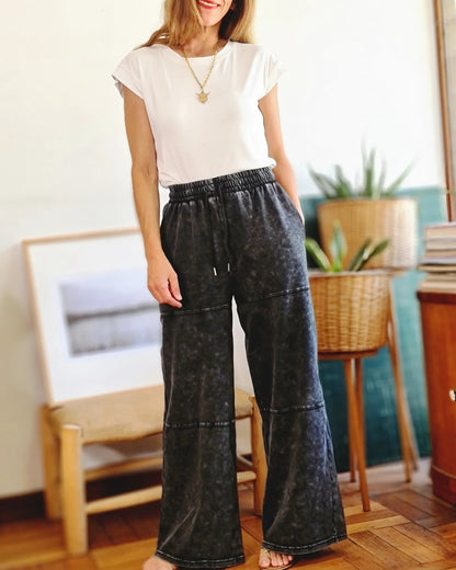 PANTALON ALGODON GRIS DESGASTADO -10% DE DCTO.