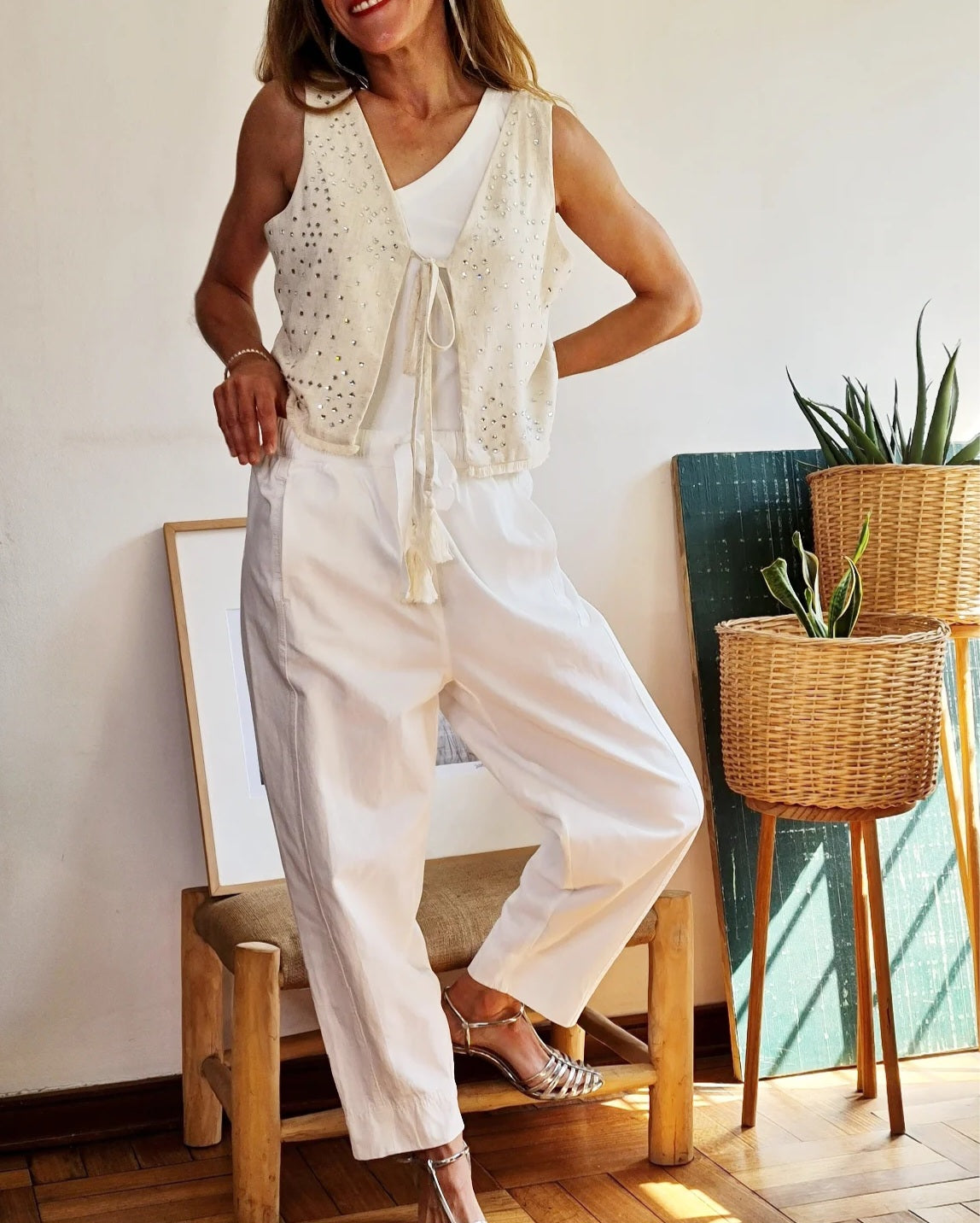 PANTALON PASTORA BLANCO -30% DE DCTO.