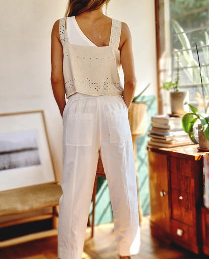 PANTALON PASTORA BLANCO -30% DE DCTO.