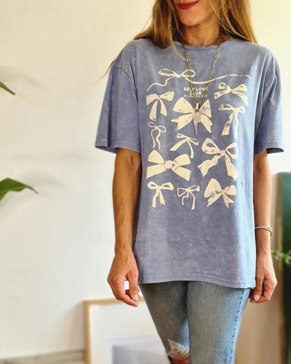 POLERA ALGODÓN DESGASTADA CELESTE