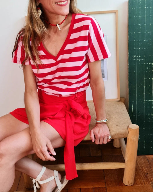 POLERA JOSE FUCSIA/ROJA -20% DE DCTO.