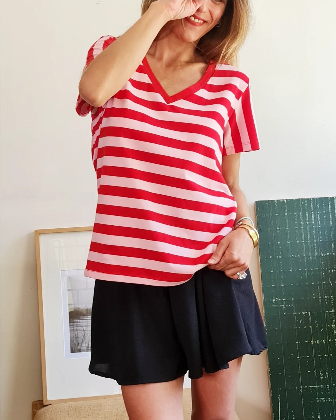 POLERA JOSE FUCSIA/ROJA -20% DE DCTO.